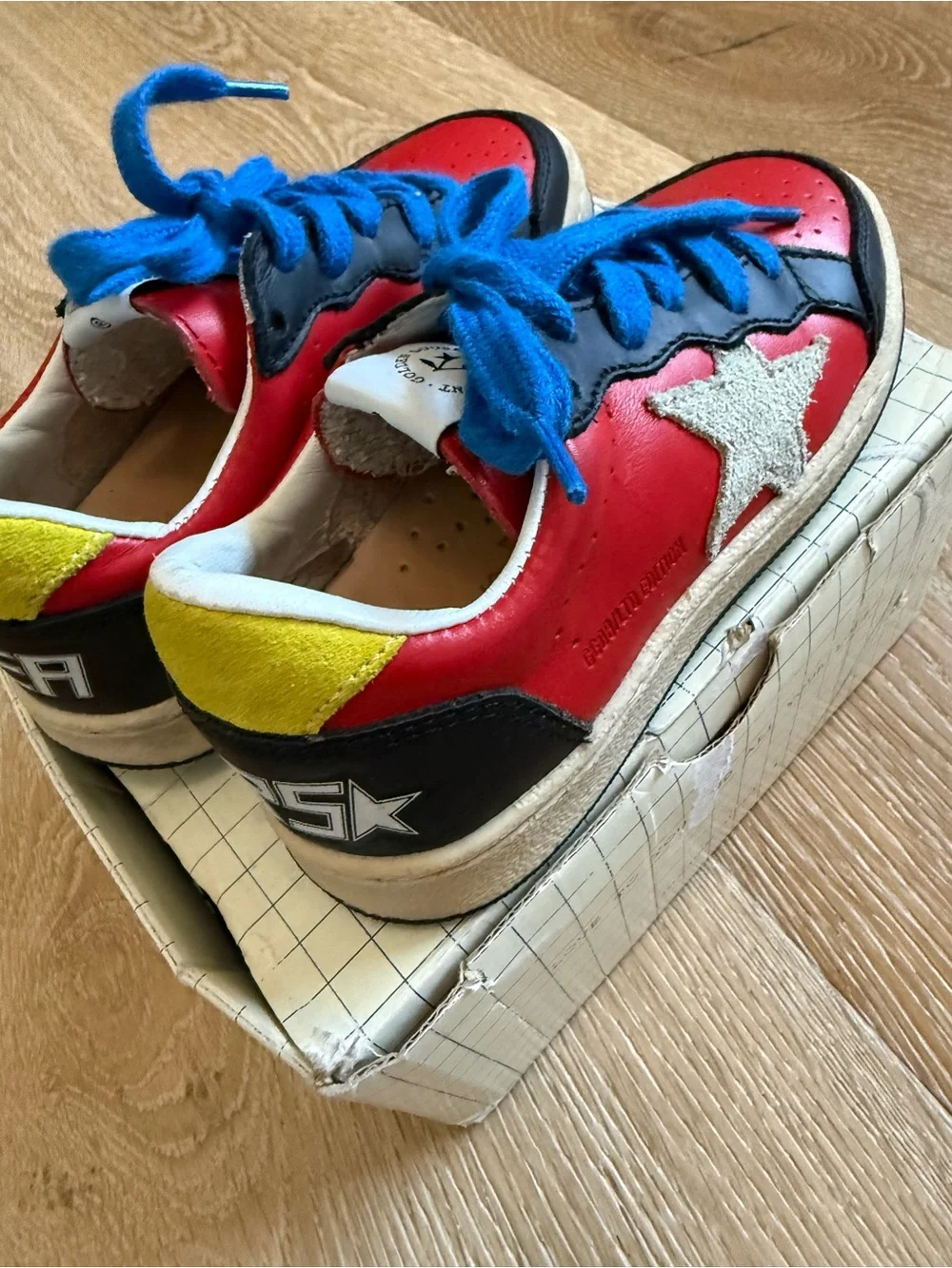 Golden Goose Kids Red & Blue Star Sneakers